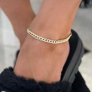 Tobilleras de Cadena Cubana con Diamantes, Oro Sólido de 14k y 18k, Diamantes Redondos Cultivados en Laboratorio, Ajustables, con Cierre de Langosta, Joyería de Lujo - Product Image 4