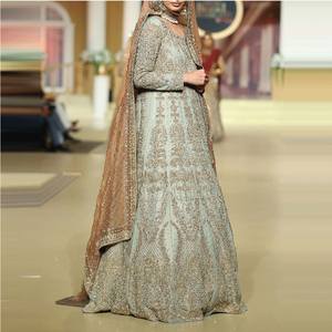 ชุดเจ้าสาวสไตล์ปากีสถานอินเดีย ชุดงานเลี้ยง ชุดแต่งงาน ชุดลำลองสำหรับผู้หญิง คอลเลคชั่นใหม่ กระดุมติดเรียบๆ ความยาวระดับเข่า ทรงเอไลน์ - Product Image 6