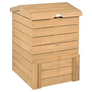 Composteur en bois massif de 33 pouces de haut avec accès facile par le haut et par le bas, aérateurs élégants pour les déchets de jardin, composteur décoratif - Product Image 3