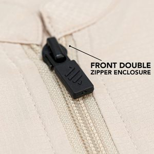 Chaleco Corto Beige con Cierre para Hombre, con Bolsillos, Cuello Camisero, Transpirable, Informal, para Verano - Product Image 5