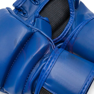Gants de MMA en cuir bleu uni, nouvelle tendance, pour entraînement et sparring, avec paume ouverte, pour arts martiaux - Product Image 6