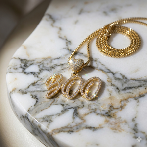 Collar de Oro Sólido de 10K con Características Personalizables, Joyería Hip Hop, Letra Cursiva, Diamantes Moissanite, Cierre de Corazón, Colgante con Dijes - Product Image 3