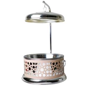 Durable Metal Round Chafing Dish Enamel Print Food Warmer <b>Buffet</b> Chaffing Dish With Lid & Stand For Wedding Hotels Supplies - Product Image 2
