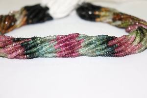 Nueva llegada Multi turmalina facetada Rondelle Beads Natural turmalina cuentas turmalina hebras - Product Image 6