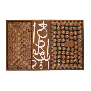 Plateau à bonbons en bois et nacre, forme carrée, grande taille, avec accents décoratifs, plateau à chocolat en bois et nacre à prix avantageux - Product Image 2