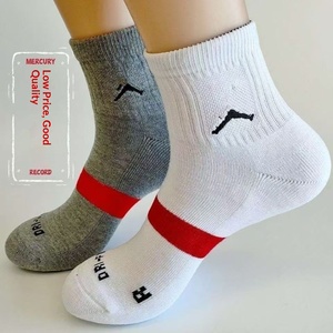 Chaussettes de sport épaisses en tricot pour hommes, couleur unie, polyester, été, course à pied, basketball, absorbant la transpiration, antidérapantes, pour le personnel aérien - Product Image 5
