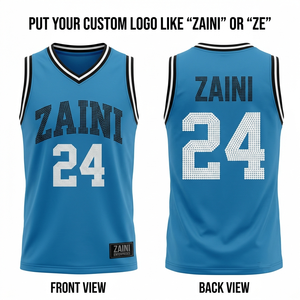 ZAINI ZI-002 เสื้อบาสเก็ตบอลพิมพ์ลายตามสั่งแบบซับลิเมชั่น แขนสั้น ปรับสายได้ ระบายอากาศ แห้งเร็ว 100% - Product Image 1