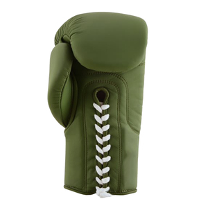 Gants de boxe d'entraînement en cuir PU vert olive personnalisables avec logo 2026, à doigts complets et fermeture auto-agrippante pour poignet, pour adultes, qualité supérieure - Product Image 3
