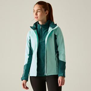 Wholesale <b>Women's</b> Hooded Softshell <b>Jacket</b> Casual Outdoor Windproof Full Zip Utility Pocket Lightweight Weather Resistant Outwear - Product Image 3