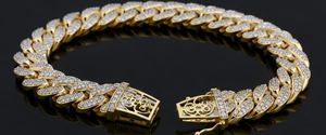 Gold Plated Cuban Link <b>Chain</b> Necklace <b>Iced</b> <b>Out</b> Zircon Ball Round Brilliant Cut Unisex Hip Hop Jewelry for Party - Product Image 4