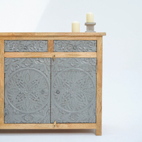 Buffet vintage industriel en bois massif avec 4 tiroirs et 4 portes, de haute qualité, pour la maison et l'hôtel, armoire de rangement pour salon