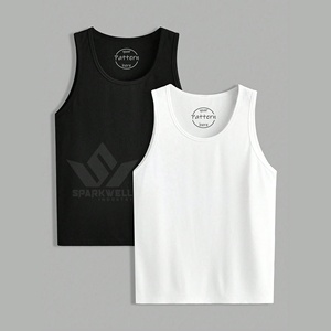เสื้อกล้ามคอกลมสีขาวสำหรับผู้ชาย ผ้าฝ้าย 100% ทรงหลวม สวมใส่สบาย เหมาะสำหรับฤดูร้อนและเล่นกีฬา - Product Image 3
