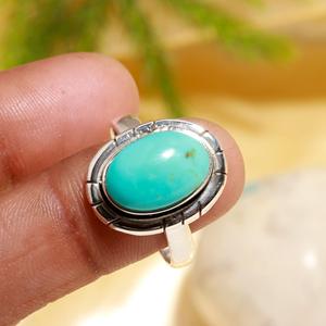 Designer Sterling <b>Silver</b> Plated Natural Arizona Turquoise <b>Rings</b> Handmade Jewelry Bulk Latest Trending Fashion Turquoise - Product Image 2