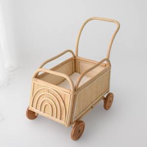 Poussettes de transport de poupée légères pour les tout-petits marcheurs rotin bébé poupées landau poussettes - Product Image 6