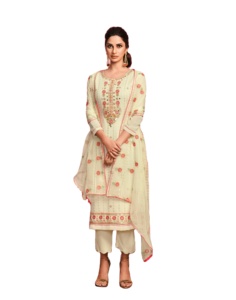 Último diseñador Faux Georgette bordado secuencia trabajo Kurti conjunto por Fab Zone - Product Image 1