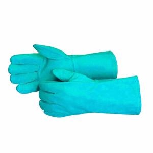 Guantes de Soldadura Rojos de Cuero Vacuno Reforzado con Logotipo Personalizado, Resistentes al Calor y a las Chispas, para Bomberos, Construcción y Barbacoa - Product Image 6