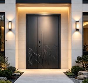 Royal Luxury Modern Wrought Iron Security Entrance Door Sophisticated Design Rust-Resistant Properties Easy Assembly <b>Swing</b> Open - Product Image 2