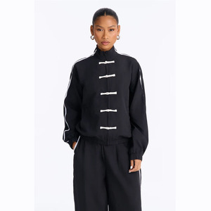 New Fashion High Quality Casual Sport Windbreaker Zipper up Jacket and Pant Two Piece Polyester Quick-dry Tracksuit for <b>Women</b> - Product Image 2