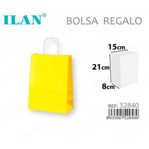 Bolsa de Regalo ILAN 15x8x21cm Amarilla para Fiestas - Product Image 1
