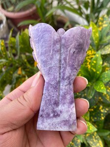 Figurine d'ange en Lepidolite sculptée à la main, ange gardien en cristal, fabricant OEM ODM - Product Image 4