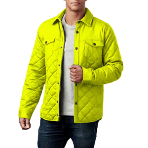 Veste matelassée verte pour homme, coupe-vent, style vêtements de travail, col rabattu, coupe classique, couleur unie, manches longues - Product Image 6