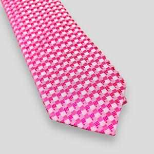 Corbata de Hombre con Patrón Geométrico Rosa, Elegante Corbata de Poliéster |   Traje Formal para Bodas y Eventos Empresariales, Diseño Clásico |   Suministro al por Mayor OEM - Product Image 2