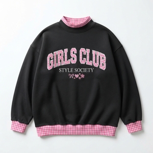 เสื้อสเวตเชิ้ตคอเต่าทรงหลวมขนาดใหญ่สำหรับผู้หญิง พิมพ์ลายตัวอักษรกราฟิกแบบกำหนดเอง เสื้อผ้าแฟชั่นลำลองแบบสวมหัว - Product Image 2