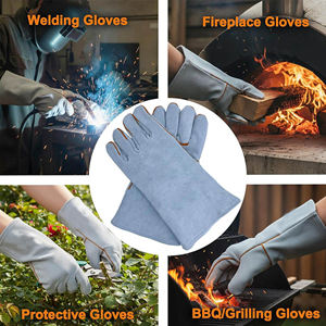 Guantes Industriales para Horno, Resistentes al Fuego y al Calor, de Cuero Vacuno, Certificación EN388, Guantes de Seguridad para Soldadura MIG/TIG, Barbacoa, Trabajo al Aire Libre - Product Image 4