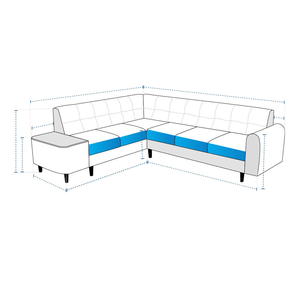 Premium Patio Furniture <b>Covers</b> L-Shaped Sectional <b>Sofa</b> Slipcovers Solid Modern Minimalist Custom 600D Heavy Duty Oxford UV - Product Image 3