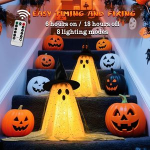 2 Confezioni di Decorazioni di Halloween, Luci a Stringa con Telecomando a Forma di Fantasma Spaventoso per Feste Interne ed Esterne, Decorazioni per Feste di Halloween - Product Image 2