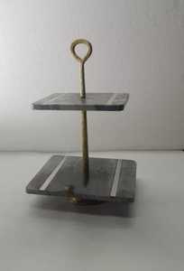 New Arrival <b>Marble</b> <b>Cake</b> <b>Stand</b> with Metal Base for Sophisticated Home Hotel Cafe & Event Table Decor - Product Image 2