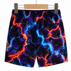 กางเกงว่ายน้ำแบบลำลองกางเกงขาสั้นบอร์ดพิมพ์ลายสายฟ้าของผู้ชาย - Product Image 2