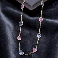 Vente en gros de pierres précieuses saphir naturelles de haute qualité, or jaune massif 18 carats, fabrication artisanale, style bohème, cadeau de mariage pour femme