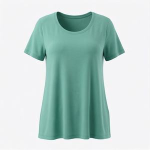 T-shirt pour femme 100% coton, style décontracté, respirant, manches courtes, coton épais, col rond, couleur personnalisée, vêtements de qualité supérieure - Product Image 1