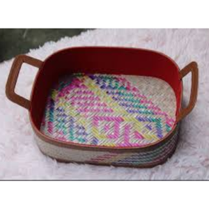 ถาดเสิร์ฟเชตัลปาตีทำมือพร้อมหูจับ - เป็นมิตรกับสิ่งแวดล้อม น้ำหนักเบา ของขวัญสำหรับรอมฎอนและดิวาลี เหมาะสำหรับการรับประทานอาหารที่บ้านและตกแต่งโต๊ะ - Product Image 2