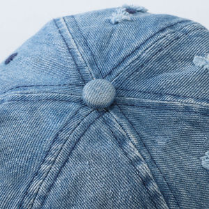 Casquette de baseball vintage classique en coton, style trucker, avec boucle métallique réglable, effet vieilli, imperméable, en jean délavé - Product Image 3