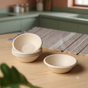Tazón Redondo Compostable de 180 ml, Hecho de Pulpa de Caña de Azúcar, Biodegradable, Desechable, Ecológico - Product Image 4