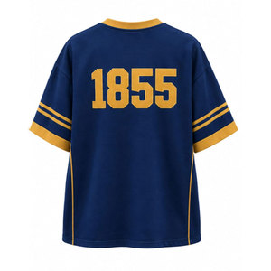 ซิกมา ชิ 1855 เสื้อยืดแขนสั้นขนาดใหญ่พิเศษสีฟ้าทองคอนทราสต์ทริมเสื้อผ้าลำลองสำหรับบุรุษกรีกเสื้อยืดคอกลม - Product Image 6