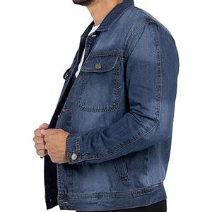 Veste en jean bleu pour homme, style vintage, patchwork, large, effet usé, personnalisée - Product Image 3