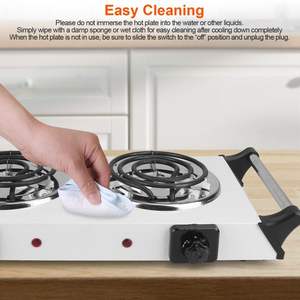 2000W <b>Portable</b> <b>Electric</b> Cast Iron <b>Stove</b> Double Burner Hot Plate 5-Level Temperature Control 110V Stay Cool Handles for - Product Image 4