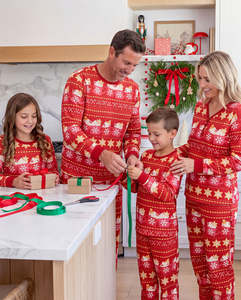 Printed Womens Holiday <b>Christmas</b> <b>Pajama</b> Tracksuit Set Festive Print Long Sleeve Shirt Matching Pants Cozy Winter Loungewear - Product Image 6