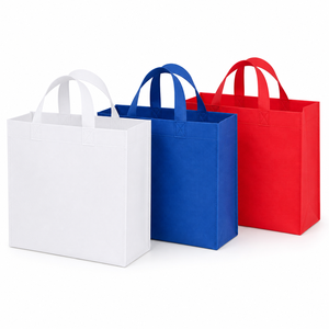 Sac fourre-tout en tissu non tissé blanc de grande taille avec poignée en corde pour les courses, le vin et les fêtes - Product Image 2