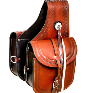 Bolsa de Cuero para Sillín de Caballo Estilo Western, Uso en Motocicleta, 100% Cuero de Búfalo, Hecha a Mano, Tallada a Mano, Color y Logotipo Personalizados - Product Image 1