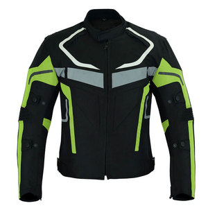 Men's Full Sleeve Motorcycle <b>Racing</b> <b>Jacket</b> Black Green Color Blocked Windproof All Seasons Motorbike <b>Racing</b> <b>Jacket</b> - Product Image 1