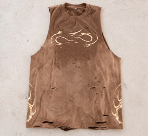 Custom Men <b>Distressed</b> Tank <b>Top</b> Acid Wash Graphic Ripped Gym Singlet Streetwear Loose Fit Sleeveless T Shirt Wholesale Clothing - Product Image 4