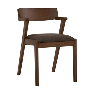 Silla de Comedor de Estilo Minimalista de Mediados de Siglo, Estructura de Madera de Haya, Asiento de Tela Color Castaño, para Hogar, Restaurante, Cafetería, Hotel - Product Image 1