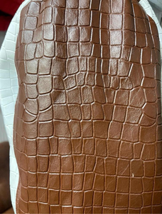 Veste pour homme en cuir de vachette gaufré et plaqué, col montant, logo frontal, pour l'hiver - Product Image 5