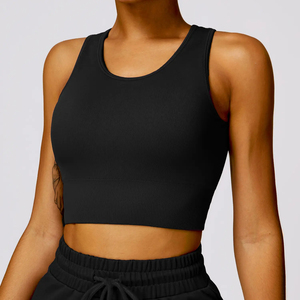 Soutien-gorge de sport côtelé sans couture pour femme, maintien élevé, sans armatures, rembourré, respirant, pour la course, le yoga et l'entraînement, haut court de fitness - Product Image 3