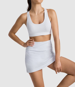 Jupe courte plissée taille haute pour femme, style sportif, couleur unie, en tissu non tissé, respirant, élasthanne, polyester, séchage rapide - Product Image 6