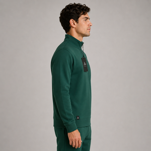 Sudadera de cuello redondo de algodón 100% teñida en color liso para invierno, de peso pesado, con aplique bordado, precio mayorista - Product Image 2